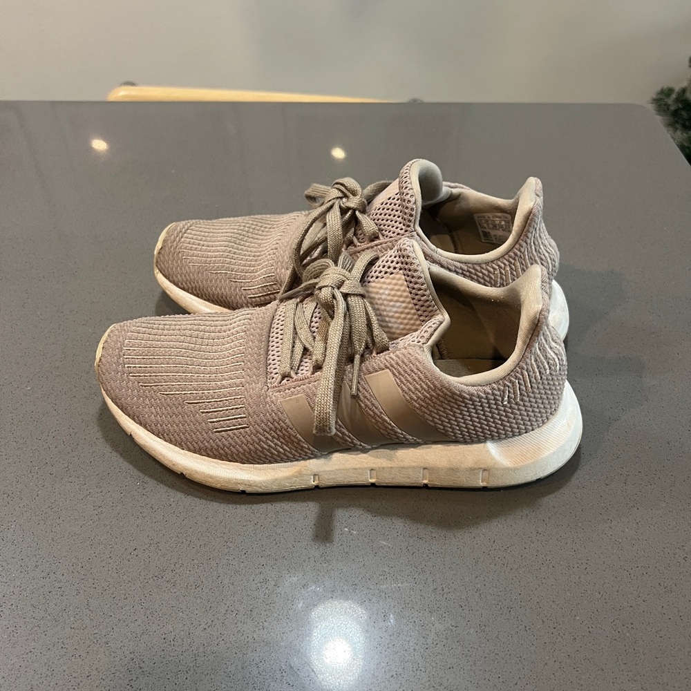 Tan adidas sneakers